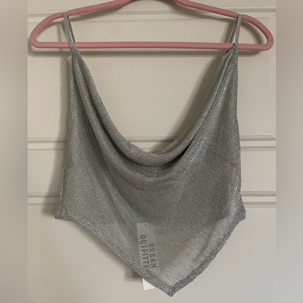 Urban outfitters silver tank with adjustable straps